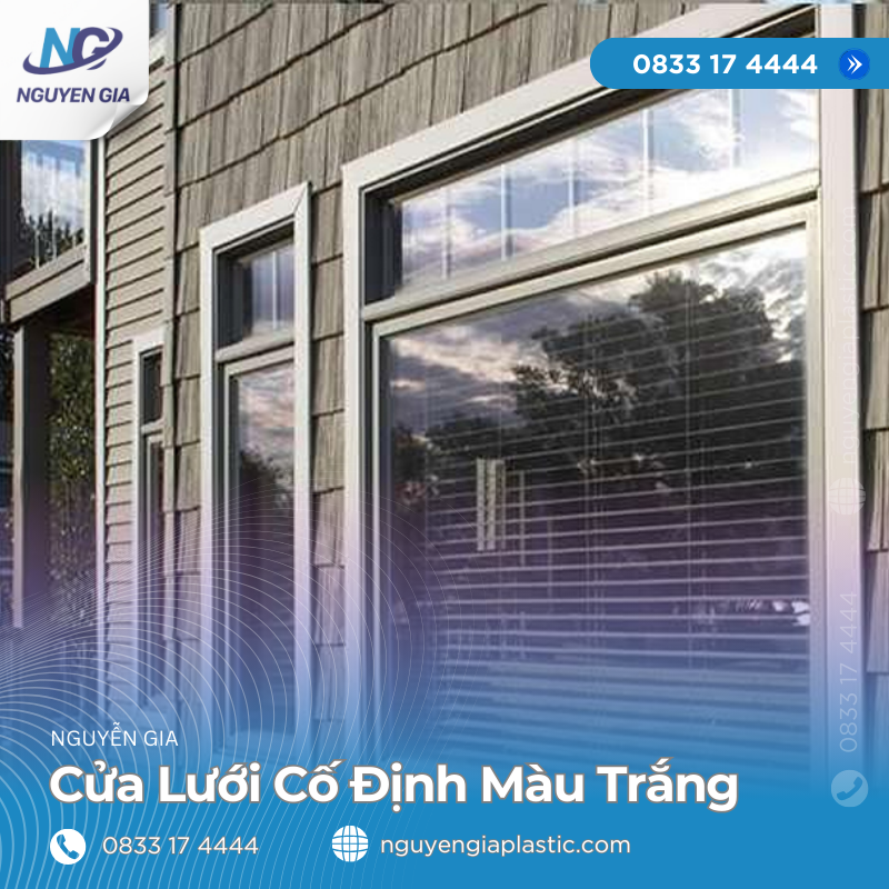 Cửa Lưới Cố Định Màu Trắng Nguyễn Gia