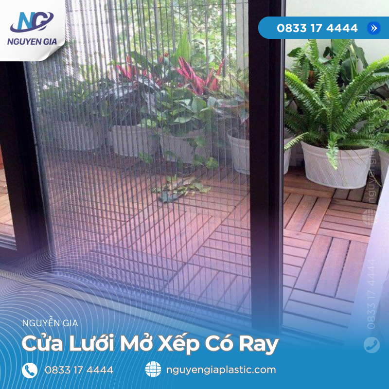 Cửa Lưới Chống Muỗi Mở Xếp Có Ray Nguyễn Gia - Lắp Đặt Trọn Gói