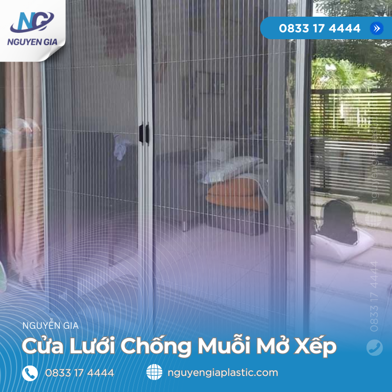 Cửa Lưới Chống Muỗi Mở Xếp Nguyễn Gia - Thi công & Lắp đặt trọn gói