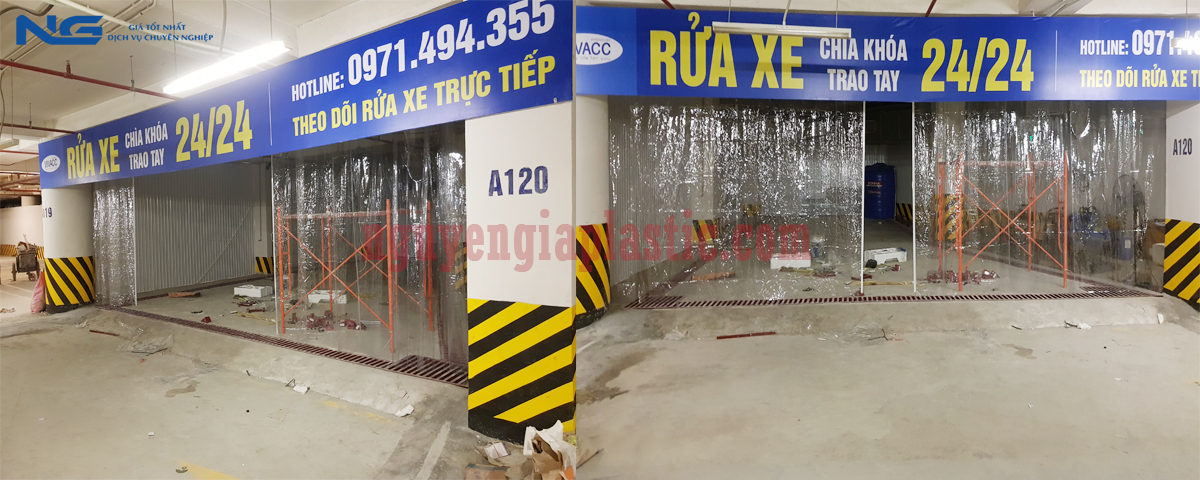 RÈM NHỰA PVC CHO PHÒNG RỬA XE