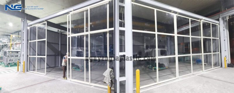 Rèm nhựa PVC ngăn khu vực lớn trong xưởng