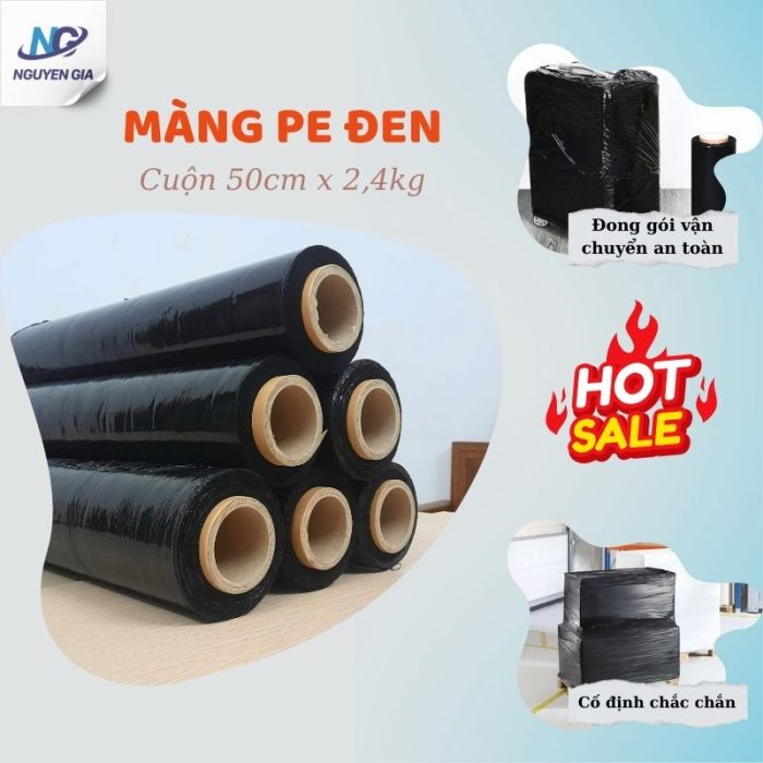 Cuộn Màng PE Đen Khổ 50cm