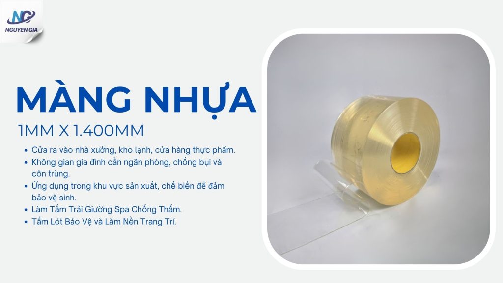 Màng Nhựa PVC Trong Dày 1.0mm x 1.400mm