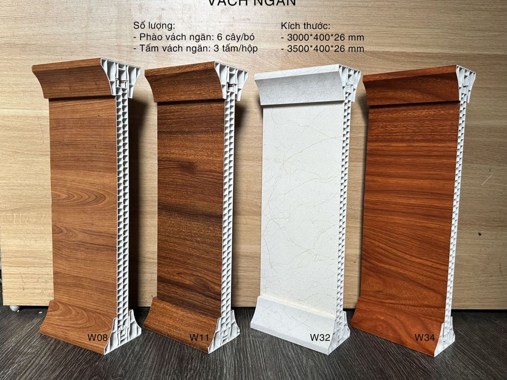 Mẫu tấm ốp tường Nano nhiều màu vân gỗ