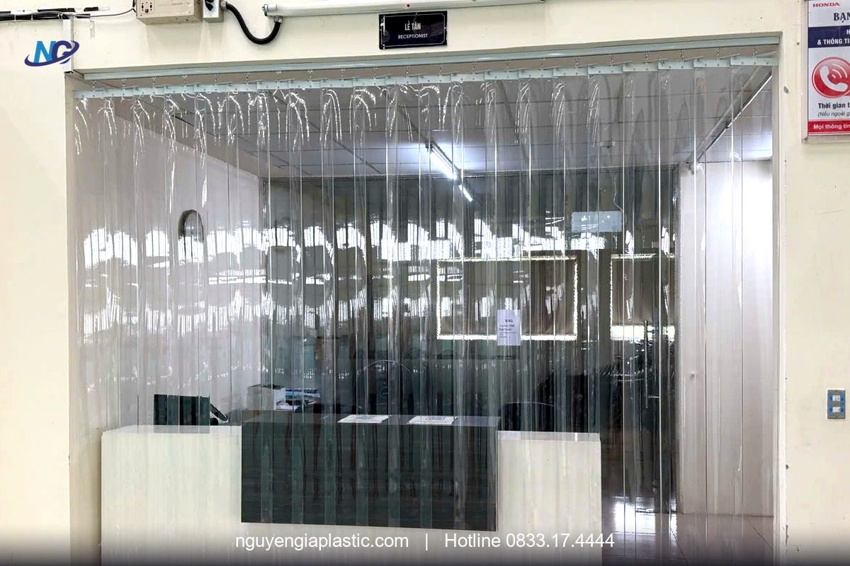 Rèm nhựa PVC lắp đặt thực tế tại An Giang