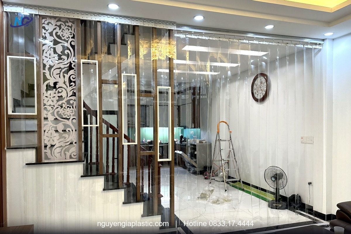 Rèm nhựa PVC lắp đặt thực tế tại Tây Ninh