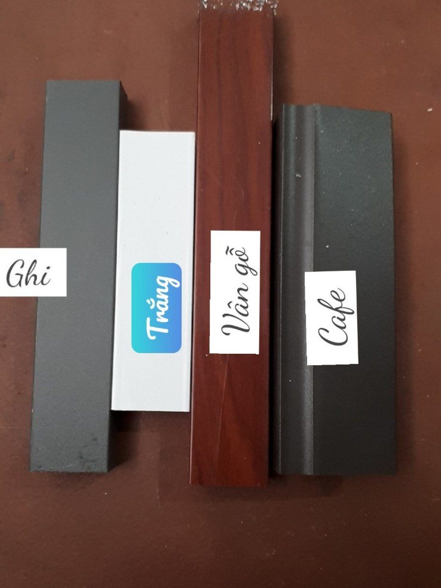 Các màu khung nhôm rèm tổ ong: Ghi, Trắng, Vân gỗ, Cafe