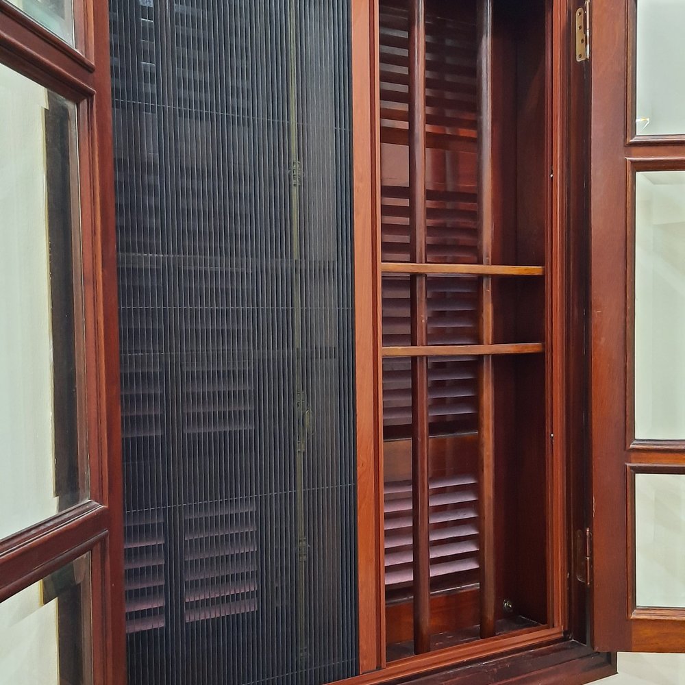 Cửa lưới chống muỗi cửa sổ khung gỗ có chớp