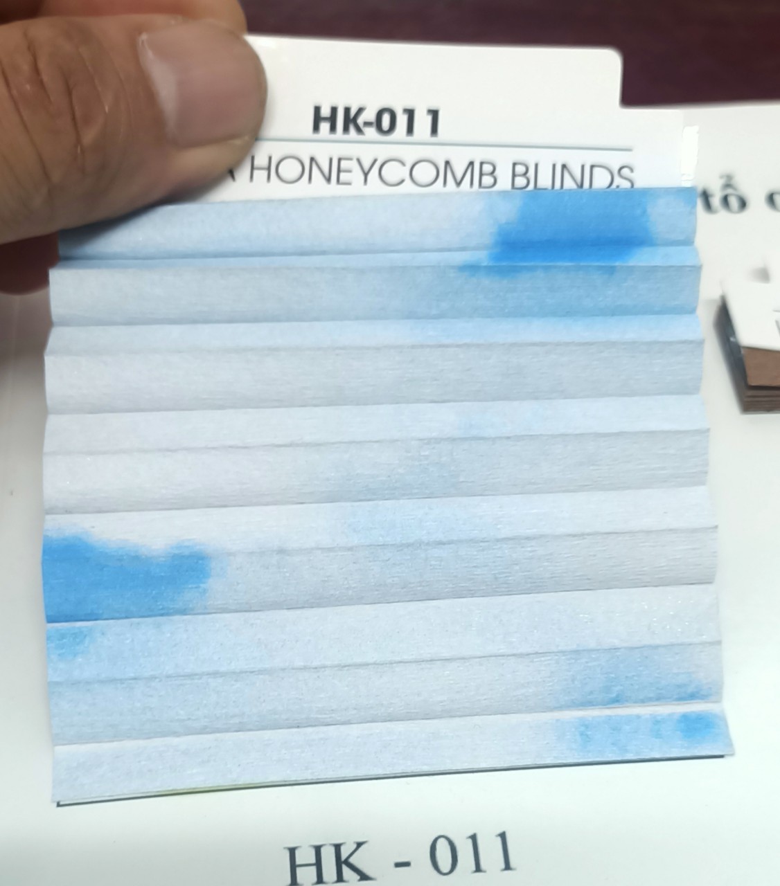 Mẫu màu vải tổ ong HK-011 xanh nhạt