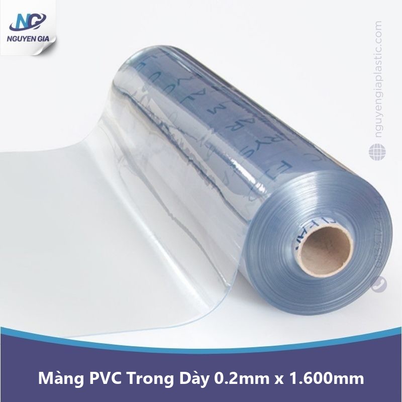 Màng Nhựa PVC Trong Dày 0.2mm x 1.600mm dạng cuộn