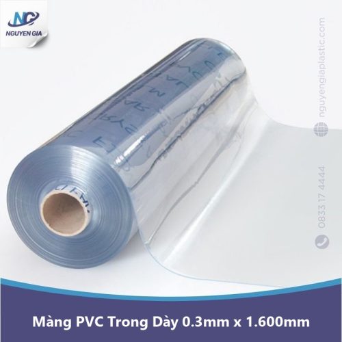 Màng Nhựa PVC Trong Dày 0.3mm x 1.600mm dạng cuộn