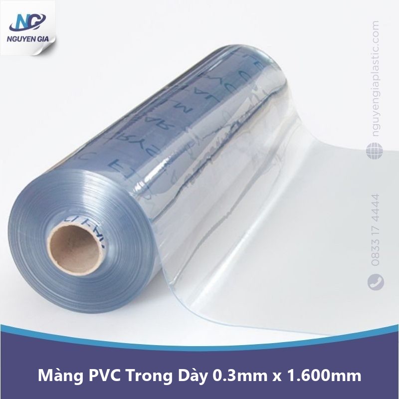 Màng Nhựa PVC Trong Dày 0.3mm x 1.600mm dạng cuộn