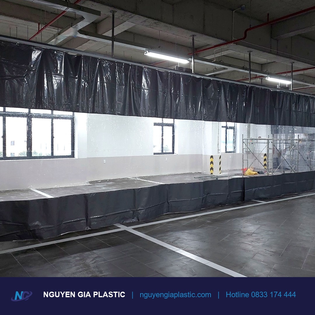 Vách nhựa PVC ngăn bụi quây công trình xây dựng