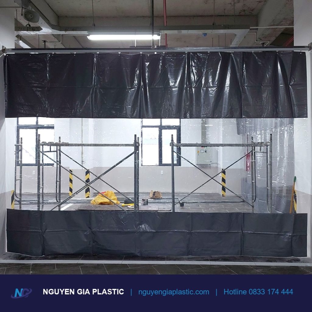 Vách nhựa ngăn phòng PVC lắp tại công trình xây dựng